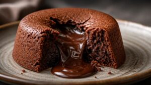 Lávový koláček (fondant) s tekutou čokoládou uvnitř
