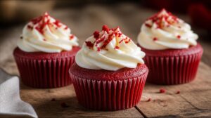 Americké košíčky Red Velvet cupcakes s krémem z tvarohu