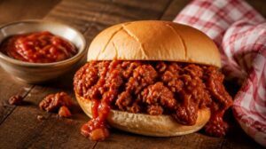 Americký kulinářský hit Sloppy Joe s mletým hovězím masem v tomatové omáčce