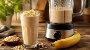 Bleskové kávové smoothie s ovesnými vločkami a banánem: Vydatná tekutá snídaně a ranní kofein v jednom mixéru