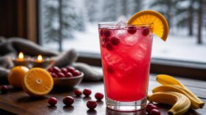 Bleskový brusinkový drink s banánem a pomerančovou šťávou: Kyselkavé zimní osvěžení pro posílení imunity