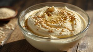 Bleskový izraelský dezert Tahini Mousse: Nadýchaná pěna ze sezamové pasty, medu a šlehačky za 10 minut