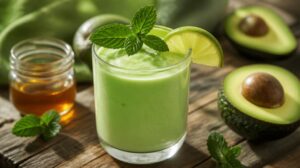 Bleskový mátový koktejl s avokádem, limetkou a javorovým sirupem: Sametově hladké krémové smoothie, které zasytí