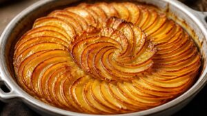 Brambory Pommes Anna: Křupavý pečený dort z tenkých plátků brambor a přepuštěného másla