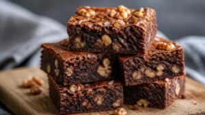 Čokoládové brownies s vlašskými ořechy a mořskou solí