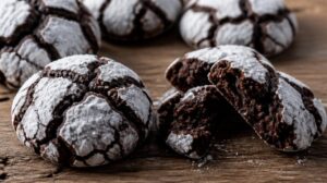 Čokoládové crinkles s popraskaným cukrovým efektem