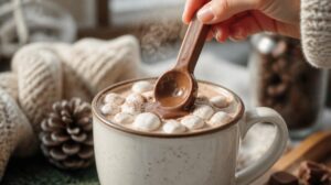 Čokoládové lžičky na horké mléko s mini marshmallows