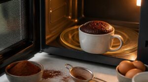 Čokoládový mug cake z mikrovlnky za 3 minuty