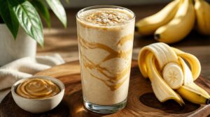 Dokonalé banánové smoothie s arašídovým máslem a ovesnými vločkami: Sytá snídaně do skleničky, která dodá energii na celé dopoledne