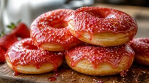 Domácí donuty s jahodovou polevou a sypáním