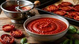 Domácí italská omáčka passata z pečených rajčat