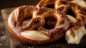 Domácí křupavé bavorské preclíky Brezeln s hrubou solí