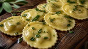 Domácí ravioli plněné špenátem a ricottou na másle