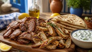 Domácí řecký gyros z vepřového nebo kuřecího masa