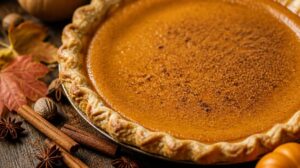Halloweenský dýňový koláč Pumpkin Pie s voňavým kořením