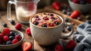 Hrníčková bublanina s ovocem: Nejrychlejší a nejvláčnější recept bez vážení