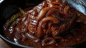 Hustá cibulová omáčka Gravy z výpeku a červeného vína