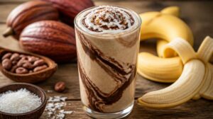 Husté banánové smoothie s čokoládou a kokosovým mlékem: Zdravá sladká tečka, která chutná jako tekutý dezert
