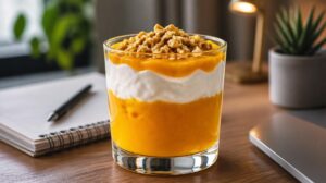 Husté mango smoothie s tvarohem a vlašskými ořechy: Sytá svačina do práce nebo do školy, která spolehlivě zažene hlad