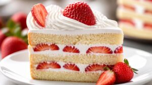 Jahodový koláč Strawberry Shortcake s nadýchaným piškotem a šlehačkou