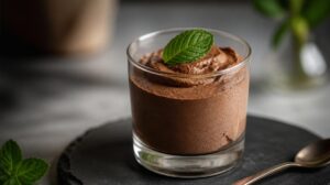 Jemná čokoládová pěna s vůní čerstvé máty: Elegantní francouzský dezert s rafinovaným bylinkovým podtónem