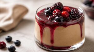 Kávová panna cotta s omáčkou z lesního ovoce: Minimalistická elegance pro začátečníky hotová za 15 minut