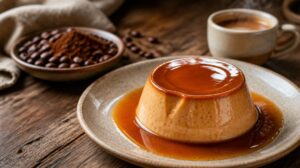 Kávový flan s karamelovou polevou: Tradiční španělský pečený pudink provoněný čerstvě mletými zrny