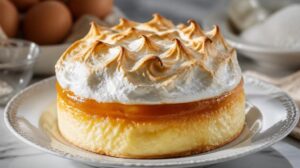 Královský dezert Queen of Puddings s meruňkovým džemem a sněhem