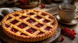 Křehký linecký koláč s rybízovým džemem: Tradiční mřížkový recept k odpolední kávě