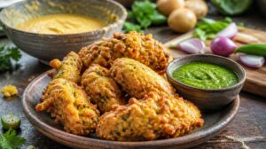 Křupavá smažená zelenina v cizrnovém těstíčku (Pakora)