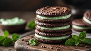 Křupavé čokoládové sušenky s mátovým krémem: Domácí verze slavných After Eight, která se rozplývá na jazyku