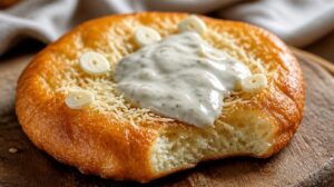 Křupavé domácí langoše s česnekem, tatarkou a sýrem