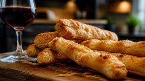 Křupavé domácí sýrové tyčinky z listového těsta: Bleskový party snack k vínu hotový za pouhých 15 minut