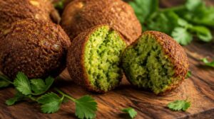 Křupavé izraelské Falafel kuličky: Trik, jak docílit zářivě zeleného vnitřku díky hromadě čerstvých bylinek