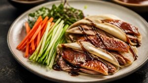 Křupavé kachní palačinky s hoisin omáčkou a zeleninou