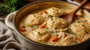 Kuřecí maso s nadýchanými knedlíčky Chicken and Dumplings z jednoho hrnce