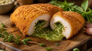 Kyjevský kotlet Kotleta po-kyjivsky z kuřecího prsa plněný bylinkovým máslem