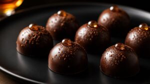 Luxusní kávové pralinky z hořké čokolády s kapkou rumu