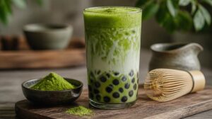 Matcha Bubble Tea s tapiokovými perlami: Domácí verze populárního asijského drinku krok za krokem
