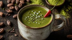 Matcha horká čokoláda s chilli a mořskou solí: Pikantní hustý krém pro opravdové čokoholiky