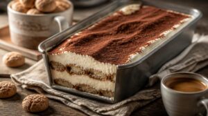 Mražené Tiramisu Semifreddo: Dokonalý letní dezert s amarettem a kávovými piškoty z chlebíčkové formy