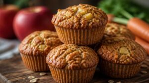 Muffiny s jablky, mrkví a ovesnými vločkami