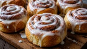 Nadýchané skořicové šneky Cinnamon Rolls s tvarohovou polevou