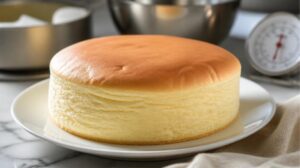 Nadýchaný japonský třesoucí se cheesecake