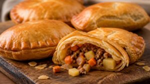 Nigérijské masové koláčky Meat Pie v křehkém těstě s mrkví a bramborami