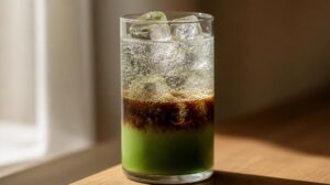 Osvěžující Iced Matcha Espresso Tonic: Třívrstvý vizuální klenot pro ty nejnáročnější kávové gurmány
