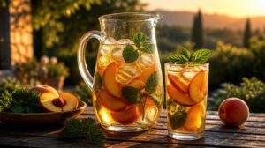 Osvěžující nektarinkový drink s bílým vínem a mátou: Rychlá domácí Sangria pro horké letní večery s přáteli