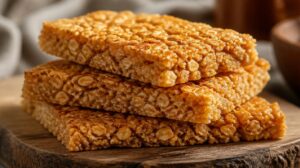 Pečené kokosové flapjacks s ovesnými vločkami a máslem