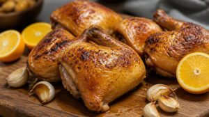 Pečené kuřecí čtvrtky Pollo Asado marinované v sour orange a česneku