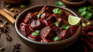 Pikantní indické kari Vindaloo s vepřovým nebo hovězím masem